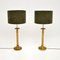 Antique Fluted Brass Table Lamps, 1920, Set of 2 2