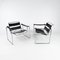 Mid-Century Tubular and Leather Lounge Chairs, 1970s, Set of 2, Image 1