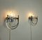 Wall Lamps in Glass, Gilt Chrome and Metal, Italy, 1970s, Set of 2 4