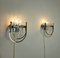 Wall Lamps in Glass, Gilt Chrome and Metal, Italy, 1970s, Set of 2, Image 4