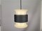 Mid-Century Scandinavian Modern Cream Black Aluminium Hanging Lamp in style of Bent Nordsted, 1970s, Image 7