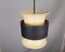 Mid-Century Scandinavian Modern Cream Black Aluminium Hanging Lamp in style of Bent Nordsted, 1970s 3