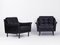 Black Leather Sofa and 2 Armchairs, Germany, 1960s, Set of 3 5