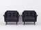 Black Leather Sofa and 2 Armchairs, Germany, 1960s, Set of 3 6