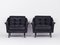 Canapé et 2 Fauteuils en Cuir Noir, Allemagne, 1960s, Set de 3 6