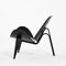CH07 Armchair in Black Lacquer & White Leather by Hans Wegner for Carl Hansen & Son 2