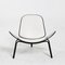 CH07 Armchair in Black Lacquer & White Leather by Hans Wegner for Carl Hansen & Son 1