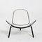 Poltrona CH07 laccata nera e pelle bianca di Hans Wegner per Carl Hansen & Son, Immagine 1