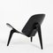 CH07 Armchair in Black Lacquer & White Leather by Hans Wegner for Carl Hansen & Son 5