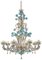 Venetian Turquoise Floral Murano Glass Chandelier by Simoeng, Image 1