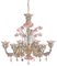 Venetian Gold and Pink Floral Murano Glass Chandelier by Simoeng, Image 9