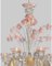 Lámpara de araña veneciana de cristal de Murano floral en dorado y rosa de Simoeng, Imagen 8