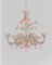 Lámpara de araña veneciana de cristal de Murano floral en dorado y rosa de Simoeng, Imagen 11