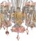 Lámpara de araña veneciana de cristal de Murano floral en dorado y rosa de Simoeng, Imagen 7