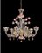 Venetian Gold and Pink Floral Murano Glass Chandelier by Simoeng 3