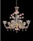 Venetian Gold and Pink Floral Murano Glass Chandelier by Simoeng, Image 3