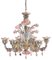 Venetian Gold and Pink Floral Murano Glass Chandelier by Simoeng 1