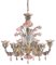 Venetian Gold and Pink Floral Murano Glass Chandelier by Simoeng, Image 1