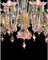 Lámpara de araña veneciana de cristal de Murano floral en dorado y rosa de Simoeng, Imagen 2