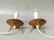 Tischlampen aus Teak, Messing & Plissee, 1960er, 2er Set 10