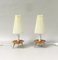 Table Lights in Teak, Brass & Pleated Screens, 1960s, Set of 2, Image 1