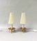 Table Lights in Teak, Brass & Pleated Screens, 1960s, Set of 2, Image 2