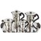 Art Deco Silver Plated and Makassar Ebony Tea or Coffee Set from Ravinet d'Enfert, 1930s, Set of 5 1