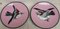 19th Century Japanese Decorative Plates in Pink Cloisonne with Birds Decor, Set of 2, Image 1