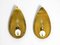 Mid-Century Brass and Beige Glass Sconces Shaped Like a Drop, 1950s, Set of 2 6