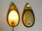 Mid-Century Brass and Beige Glass Sconces Shaped Like a Drop, 1950s, Set of 2 5