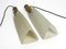 Large Mid-Century Brass Pendant Lamps with Triangular Glass Lampshades, Denmark, Set of 2 2