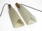 Large Mid-Century Brass Pendant Lamps with Triangular Glass Lampshades, Denmark, Set of 2, Image 2