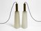 Large Mid-Century Brass Pendant Lamps with Triangular Glass Lampshades, Denmark, Set of 2 5