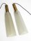 Grandes Lampes à Suspension Mid-Century en Laiton avec Abat-jour Triangulaire en Verre, Danemark, Set de 2 19