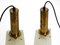 Large Mid-Century Brass Pendant Lamps with Triangular Glass Lampshades, Denmark, Set of 2 14