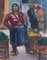 Alfred Salvignol, The Market Seller in Nice, anni '50, Guazzo, con cornice, Immagine 3