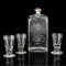 19th Century Swedish Decanter and 3 Shot Glasses, Set of 4 1