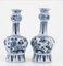 Late 18th Century Dutch Delft Vases with Bulbous Bases and Long Necks, Set of 2 1