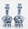 Vases en Delft avec Bases Bulbeuses et Longs Cols, Pays-Bas, Pays-Bas, Set de 2 1