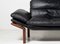Mid-Century Modern Danish Black Leather and Teak Sofa by Komfort, 1970s 11
