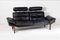 Mid-Century Modern Danish Black Leather and Teak Sofa by Komfort, 1970s 5