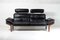 Mid-Century Modern Danish Black Leather and Teak Sofa by Komfort, 1970s 1