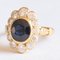 18 Karat Yellow Gold Daisy Ring with Sapphire and Brilliant Cut Diamonds, 1960s, Image 2