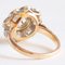 18 Karat Yellow & White Gold Daisy Ring with Diamonds, 1950s-1960s 5
