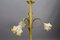 French Art Nouveau Brass and Glass 3-Light Iris-Shaped Chandelier, 1910s 15