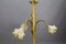 French Art Nouveau Brass and Glass 3-Light Iris-Shaped Chandelier, 1910s, Image 15