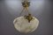 French Art Deco Alabaster and Bronze Thistle Pendant Light, 1920s 9