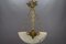 French Art Deco Alabaster and Bronze Thistle Pendant Light, 1920s 11