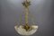 Lámpara colgante Thistle francesa Art Déco de alabastro y bronce, años 20, Imagen 20