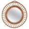 Mid-Century Round Mirror in Rattan and Bamboo, Italy, 1960s, Image 1